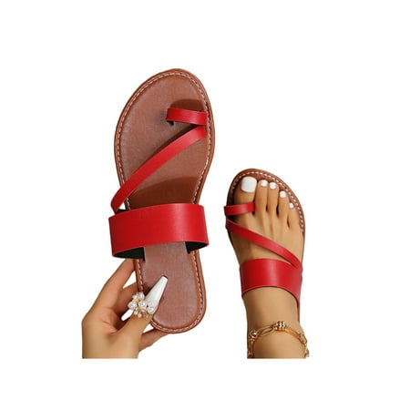 Daeful Womens Slide Sandal Clip Toe Flip Flops Strappy Flat Sandals Anti Skid Slip On Slides Women s Lightweight Casual Shoes Red 7.5
Daeful Womens Slide Sandal Clip Toe Flip Flops Strappy Flat Sandals Anti Skid Slip On Slides Women s Lightweight Casual Shoes Red 7.5