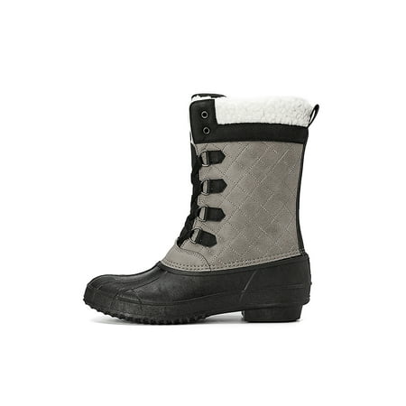 GENILU Womens Comfort Cold Weather Mid-Calf Boot Lace Up Winter Shoes Outdoor Round Toe Duck Boots Grey 7.5
GENILU Womens Comfort Cold Weather Mid-Calf Boot Lace Up Winter Shoes Outdoor Round Toe Duck Boots Grey 7.5