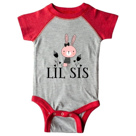 Inktastic Little Sister Girl Bunny Lil Sis Gift Baby Girl Bodysuit