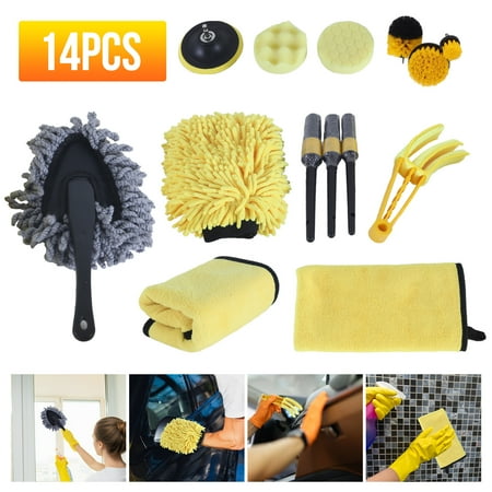 14 PCS Car Cleaning Kit Interior Detailing Wash Brushes Drill Engine Wheel Clean W/ Drill Brushes Glove Sponges Sticky Plate Towels Wax Mop
14 PCS Car Cleaning Kit Interior Detailing Wash Brushes Drill Engine Wheel Clean W/ Drill Brushes Glove Sponges Sticky Plate Towels Wax Mop