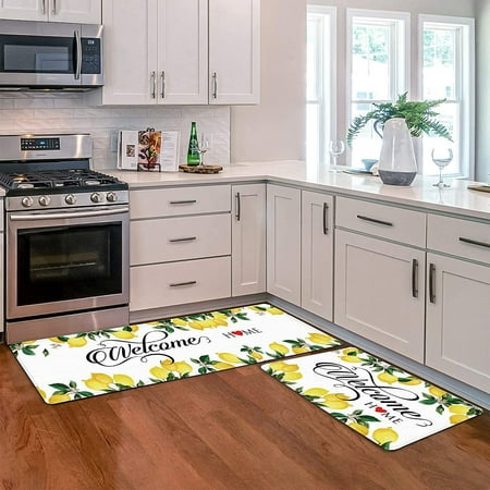 Lemon Kitchen Rugs and Mats Set of 2 Piece Kitchen Mats Waterproof Non-Slip Anti Fatigue Mats for Kitchen Floor Home Laundry 17\u201dx28\u201d+17\u201dx47\u201d (4)
Lemon Kitchen Rugs and Mats Set of 2 Piece Kitchen Mats Waterproof Non-Slip Anti Fatigue Mats for Kitchen Floor Home Laundry 17\u201dx28\u201d+17\u201dx47\u201d (4)