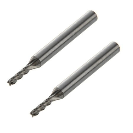 2Pcs 3mm x 6mm x 12mm x 60mm 4 HSS AL End Milling Cutter Tool
