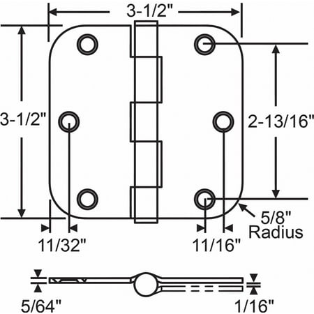 Sim Supply Butt Hinge Steel Satin Nickel PR 56-262SNK 56-262SNK ZO-G4757702