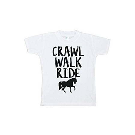 7 ate 9 Apparel Kids Crawl Walk Ride Horses T-Shirt White