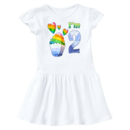 Inktastic I m 2 Cute Rainbow Unicorn with Stars and Hearts Gift Baby Girl Dress