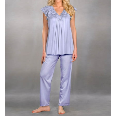 Women s Shadowline 76737 Silhouette Pajama (Peri Frost 1X)