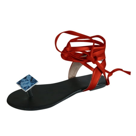 Follure Girl women s casual shoes Women Flip-Flops Vintage Roman Style Lace-Up Flats Sandals Open Toe Beach Shoes Red 36
Follure Girl women s casual shoes Women Flip-Flops Vintage Roman Style Lace-Up Flats Sandals Open Toe Beach Shoes Red 36