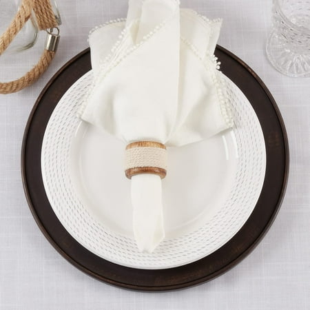 Fennco Styles Handmade Rope & Wood Design Napkin Rings Set of 4 - Natural Decorative Napkin Holders for Home Dining Room Banquet Family Gathering Holiday and Special Occasion
Fennco Styles Handmade Rope & Wood Design Napkin Rings Set of 4 - Natural Decorative Napkin Holders for Home Dining Room Banquet Family Gathering Holiday and Special Occasion