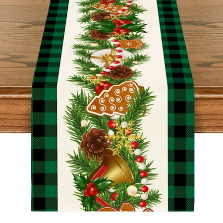 Christmas Table Runner Cloth Multi-purpose Tablecloth for Dining Room Table (02)