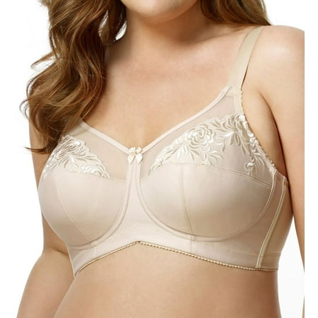 Elila Womens Embroidered Microfiber Wire-Free Bra Style-1301