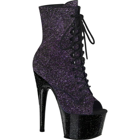Women s Pleaser Adore 1021MG Heeled Open Toe Bootie