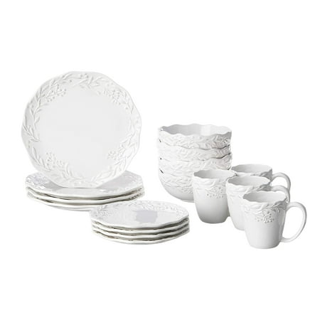 Holiday Round Dinner Cutlery Set - 16 pieces Ceramic (use 4 people) Dinner salad Plate 4 bowls and 4 mugs - Gift ideas for special occasions White
Holiday Round Dinner Cutlery Set - 16 pieces Ceramic (use 4 people) Dinner salad Plate 4 bowls and 4 mugs - Gift ideas for special occasions White