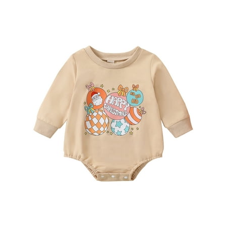 Eyicmarn Baby Girls Boys Christmas Romper Santa Letter Stars Christmas Balls Print Round Neck Long Sleeve Jumpsuits Bodysuits
Eyicmarn Baby Girls Boys Christmas Romper Santa Letter Stars Christmas Balls Print Round Neck Long Sleeve Jumpsuits Bodysuits