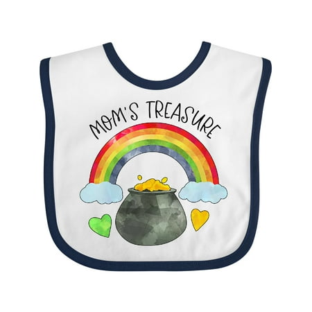 Inktastic Mom s Treasure St. Patrick s Day Rainbow Gold Gift Baby Boy or Baby Girl Bib