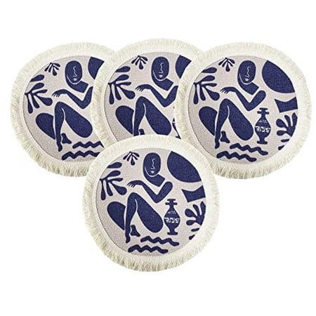 Fennco Styles Art Design Abstract Print Fringe Cotton Placemats 13 Round Set of 4 - Cream & Navy Woven Table Mats for Home Décor Dining Table Banquets and Special Events
Fennco Styles Art Design Abstract Print Fringe Cotton Placemats 13 Round Set of 4 - Cream & Navy Woven Table Mats for Home Décor Dining Table Banquets and Special Events