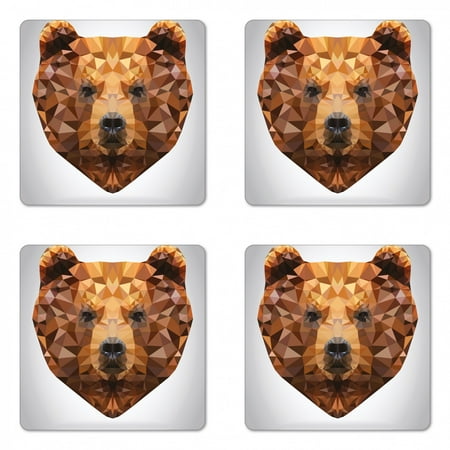 Bear Coaster Set of 4 Fractal Geometric Look Portrait with Triangles Modern Art Inspired Design Square Hardboard Gloss Coasters Standard Size Brown Black Pale Grey by Ambesonne
Bear Coaster Set of 4 Fractal Geometric Look Portrait with Triangles Modern Art Inspired Design Square Hardboard Gloss Coasters Standard Size Brown Black Pale Grey by Ambesonne