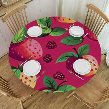 Xllo0ord Strawberry Red Pattern Round Fitted Tablecloth Elastic Edge Waterproof Oil-Proof Table Cover Stain-Resistant Table Cloth Fits Round Tables 46 -50 
Xllo0ord Strawberry Red Pattern Round Fitted Tablecloth Elastic Edge Waterproof Oil-Proof Table Cover Stain-Resistant Table Cloth Fits Round Tables 46 -50