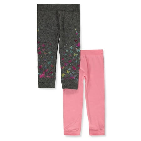 Pink Velvet Girls 2-Pack Foil Flex Leggings - pink/heather grey 2t (Toddler)