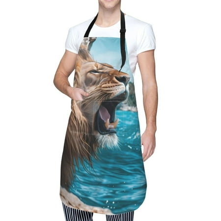Kdxio Ice Blue Coastal Lion Apron with Pockets Adjustable Kitchen Aprons for Men Women Waterproof Aprons for Cooking Drawing Crafting Baking Household Cleaning
Kdxio Ice Blue Coastal Lion Apron with Pockets Adjustable Kitchen Aprons for Men Women Waterproof Aprons for Cooking Drawing Crafting Baking Household Cleaning