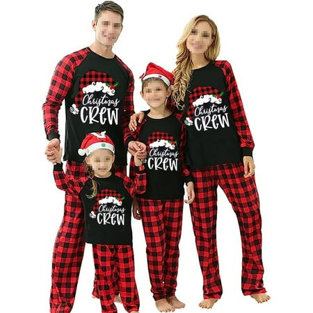 Family Matching Christmas Pajamas Long-Sleeved Letter Print Round Neck Tops + Plaid Pattern Trousers Sleepwear Outfits
Family Matching Christmas Pajamas Long-Sleeved Letter Print Round Neck Tops + Plaid Pattern Trousers Sleepwear Outfits