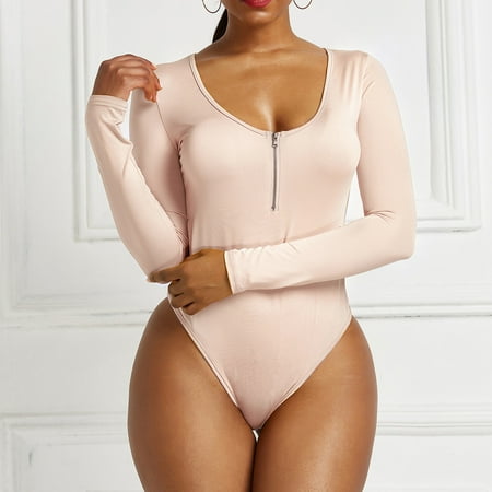Ganfancp Bodysuit for Women One-Piece Fashion Sexy Basics Versatile Solidleisure Long Sleeve Sexy Basics Versatile Solid Color Fashion Round-neck Tight Jumpsuit Shapewear Bodysuit Beige M
Ganfancp Bodysuit for Women One-Piece Fashion Sexy Basics Versatile Solidleisure Long Sleeve Sexy Basics Versatile Solid Color Fashion Round-neck Tight Jumpsuit Shapewear Bodysuit Beige M