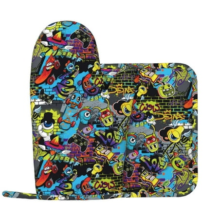 Oven Mitts and Pot Holders Sets Modern Graffiti Q Version Eyes Non-Slip Silicone Oven Gloves Potholders Cotton Lining Heat Resistant Gloves Hot Pads for Kitchen Cooking Baking
Oven Mitts and Pot Holders Sets Modern Graffiti Q Version Eyes Non-Slip Silicone Oven Gloves Potholders Cotton Lining Heat Resistant Gloves Hot Pads for Kitchen Cooking Baking