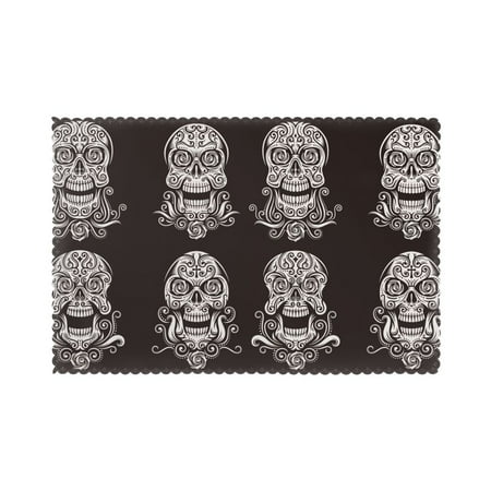Home Individual Skull Pattern Placemats Set Of 6 Washable Wipeable Place Mats Place Mats For Festival Parties Family Dinner (12 X 18inch)
Home Individual Skull Pattern Placemats Set Of 6 Washable Wipeable Place Mats Place Mats For Festival Parties Family Dinner (12 X 18inch)