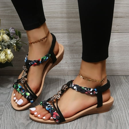 Hvyesh Womens Wedge Sandals Dressy Summer Open Toe Sandals Comfortable Slip On Sandals Fashion Wedding Sandal Size 7
Hvyesh Womens Wedge Sandals Dressy Summer Open Toe Sandals Comfortable Slip On Sandals Fashion Wedding Sandal Size 7