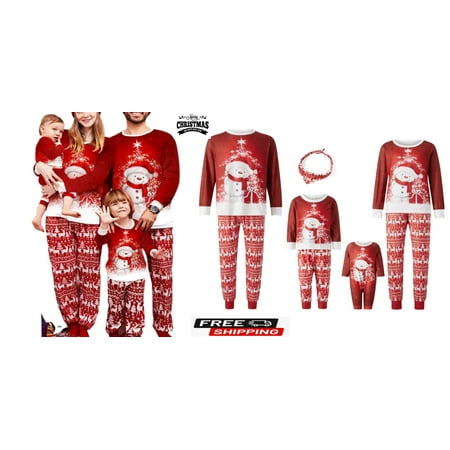 Christmas Pajamas For Family-Family Christmas Pjs Matching Sets Snowman/Deer Parent-Child Christmas Nightwear