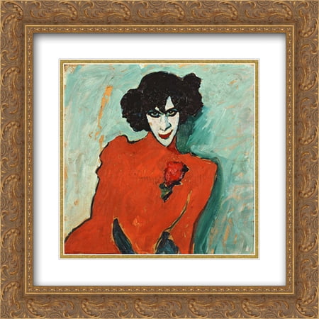 Alexej von Jawlensky 2x Matted 20x20 Gold Ornate Framed Art Print 'Portrait of Alexander Sakharoff'