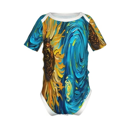 Lukts Starry Sunflower Dreamscape Print Baby Short Sleeve Romper Onesie for Newborn Baby Boys and Girls-2 Years
Lukts Starry Sunflower Dreamscape Print Baby Short Sleeve Romper Onesie for Newborn Baby Boys and Girls-2 Years