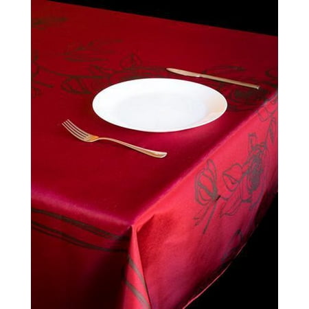 Blood Roses 100% Polyester Stain Resistant Tablecloth 118 x 59 inch