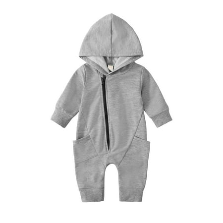 AIMAOMI Boys Girls Long Sleeve Solid Hooded Romper Warm Jumpsuit With Pocket H
AIMAOMI Boys Girls Long Sleeve Solid Hooded Romper Warm Jumpsuit With Pocket H