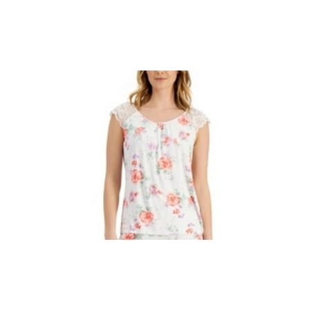 Charter Club Lace-Trim Knit Pajama Top Choose Sz/Color: S/Blossoms