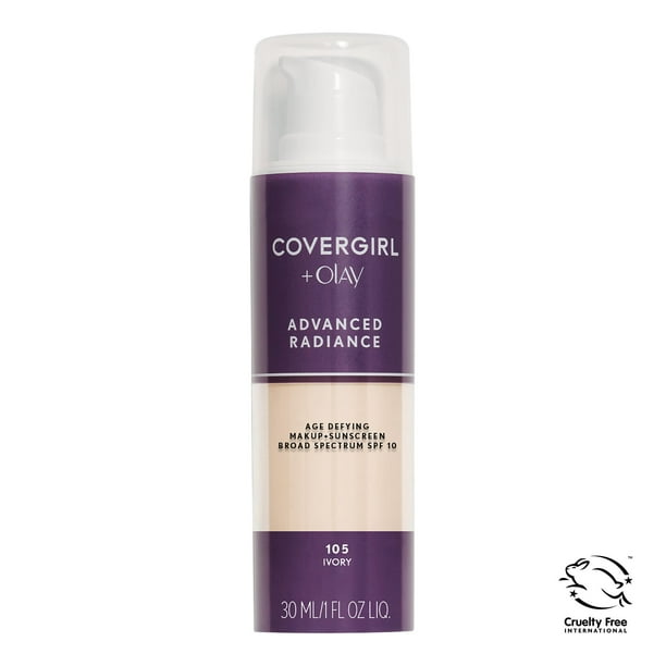 COVERGIRL Advanced Radiance Age-Defying Liquid Foundation, 105 Ivory, 1 oz