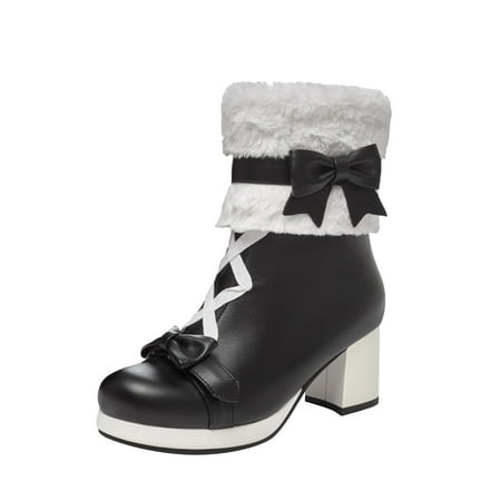 SEMIMAY Womens Shoes Fashion Solid Color Short Boots Round Toe Middle Heel Heel Zipper Bow Boots
SEMIMAY Womens Shoes Fashion Solid Color Short Boots Round Toe Middle Heel Heel Zipper Bow Boots