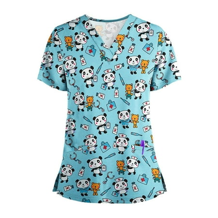 GATXVG Plus Size Scrubs Tops For Women Animal PrintV-neck Short Sleeve Home Workwear With 2 Pockes Yoga Uniform Top Minty Mint Comfort Lightweight T-shirts
GATXVG Plus Size Scrubs Tops For Women Animal PrintV-neck Short Sleeve Home Workwear With 2 Pockes Yoga Uniform Top Minty Mint Comfort Lightweight T-shirts