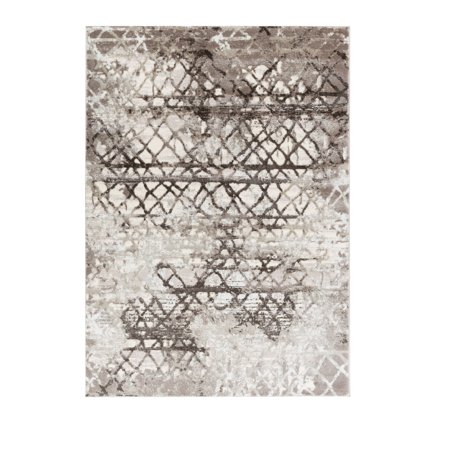 Allure Collection - Brown, Ivory, Abstract Distressed Soft Area Rug