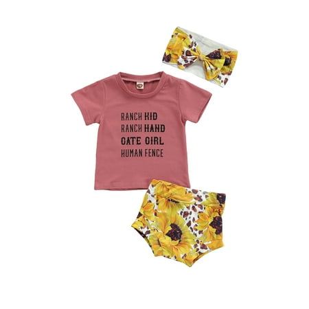 jaweiw Baby Girls Summer Clothes Set Letter Print Short Sleeve O-neck T-shirt + Printed Shorts + Bow-knot Headband
jaweiw Baby Girls Summer Clothes Set Letter Print Short Sleeve O-neck T-shirt + Printed Shorts + Bow-knot Headband
