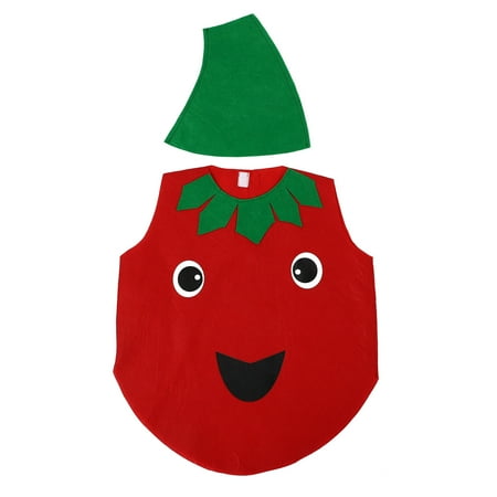 Kids Fruits Vegetables Costume Kit Tomato Performance Costumes Clothes and Hat Fabric Outfit Dress Up Accessories (Red)
Kids Fruits Vegetables Costume Kit Tomato Performance Costumes Clothes and Hat Fabric Outfit Dress Up Accessories (Red)