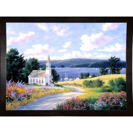 Seaside Blooms-RANVAN10674 Print 12"x16.5" by Randy Van Beek in a Affordable Black Medium