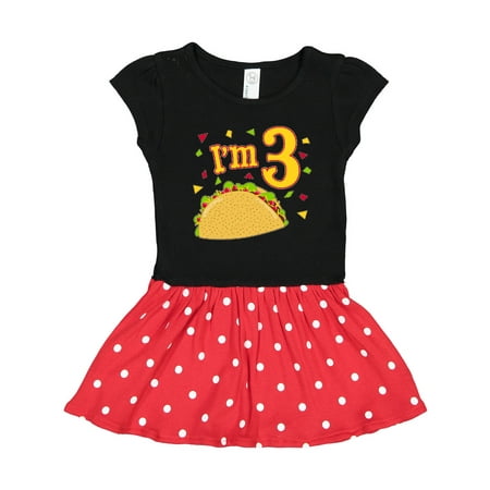 Inktastic I m Three- Taco Birthday Party Gift Toddler Girl Dress