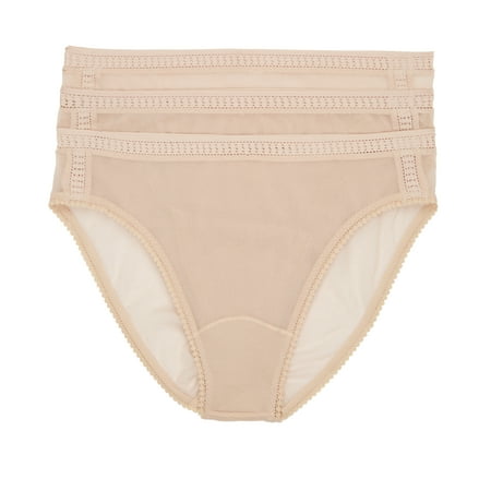 OnGossamer Womens Gossamer Mesh Hi-Cut Brief 3-Pack Style-3012P3