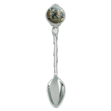 Bobcat Kittens Babies Novelty Collectible Demitasse Tea Coffee Spoon