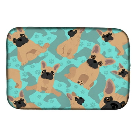 Fawn French Bulldog Dish Drying Mat 14 in x 21 in