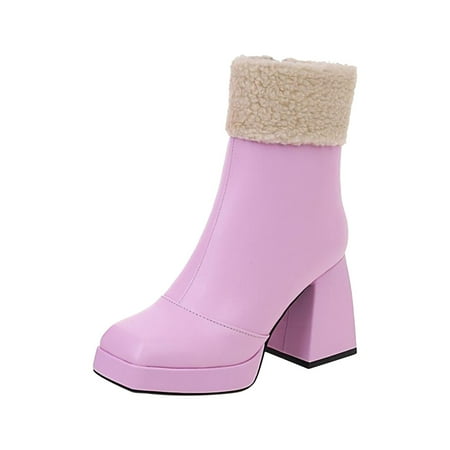 Hvyes Women Warm Booties Solid Color Square Toe Chunky Heels Casual Lightweight Zip Ankle Boots Purple Boots women size 5.5
Hvyes Women Warm Booties Solid Color Square Toe Chunky Heels Casual Lightweight Zip Ankle Boots Purple Boots women size 5.5