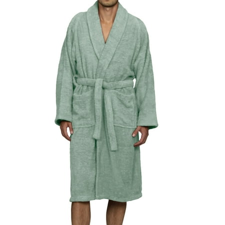 

Superior Cotton Terry Adult Unisex Soft Lightweight Bathrobe Medium Sage