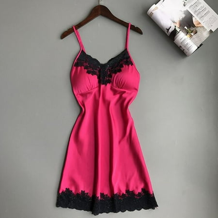 Lingerie Sleepwear for Women Satin Fashion Patchwork Lace Bow Pajamas Sling Sleepwear Hot Pink
Lingerie Sleepwear for Women Satin Fashion Patchwork Lace Bow Pajamas Sling Sleepwear Hot Pink
