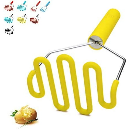 Potato Masher Silicone,Color Yellow Handle Protect Body with Premuim Stainless Steel Non-Scratch Cookware for Smooth Mashed Potato Vegetables and Fruits by Jell-Cell
Potato Masher Silicone,Color Yellow Handle Protect Body with Premuim Stainless Steel Non-Scratch Cookware for Smooth Mashed Potato Vegetables and Fruits by Jell-Cell