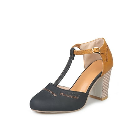 UKAP Women Sandals Closed Toe Heels Color Stitching Shoes Non Slip Ankle Straps Pumps Women s Chunky Elegant Black 5
UKAP Women Sandals Closed Toe Heels Color Stitching Shoes Non Slip Ankle Straps Pumps Women s Chunky Elegant Black 5